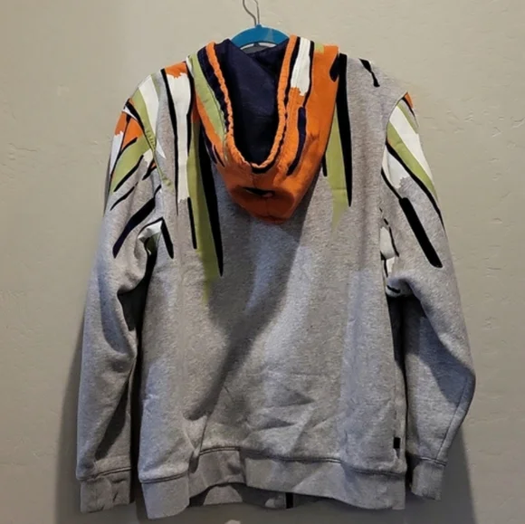 Y2K Nike Air Jordon Oversized Hooded Sweatshirt Thick Solid Vintage Size Large